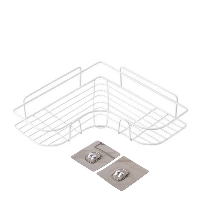 Kệ Góc Tam Giác Kim Loại Sơn Tĩnh Điện Để Đồ Kệ Nhà Tắm Dán Tường Tiện Lợi A2611