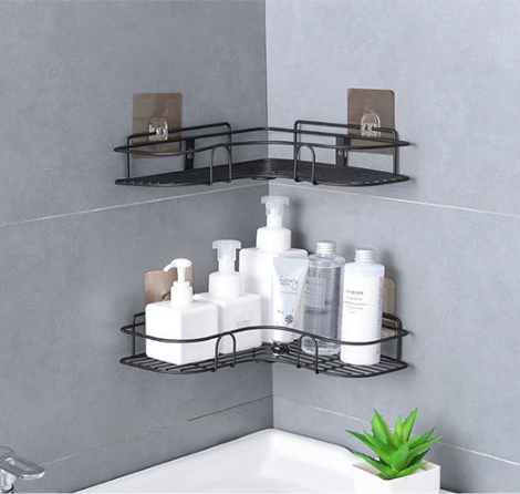 Kệ Góc Tam Giác Kim Loại Sơn Tĩnh Điện Để Đồ Kệ Nhà Tắm Dán Tường Tiện Lợi A2611