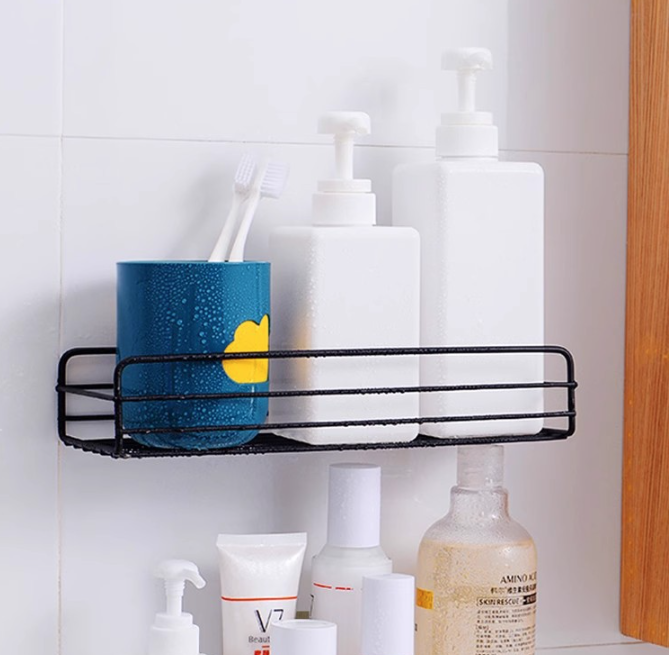 Kệ Nhà Tắm Dán Tường Bằng Kim Loại, Kệ Gia Vị Nhà Bếp Đựng Đồ Trang Trí Decor Phòng Khách A2751