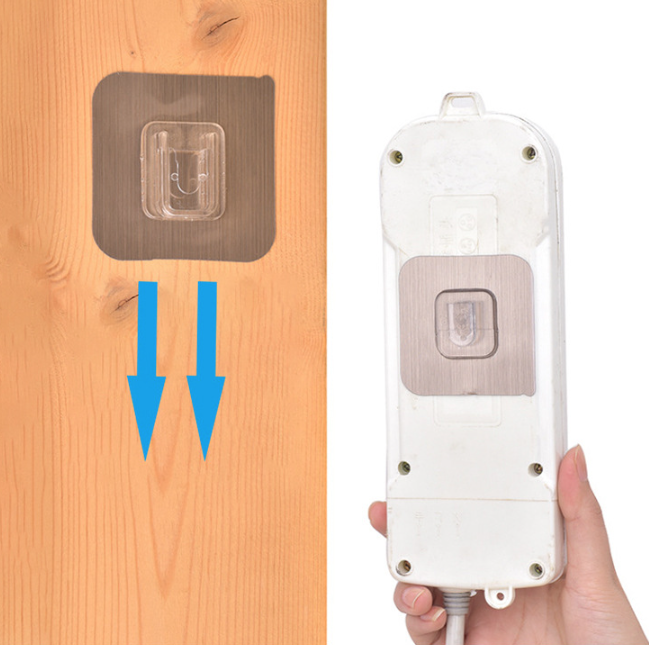 Cặp Khóa bấm dính dày và chắc chắn dán tường treo đồ dùng, giá đỡ ổ cắm điện gắn tường chịu lực A4223
