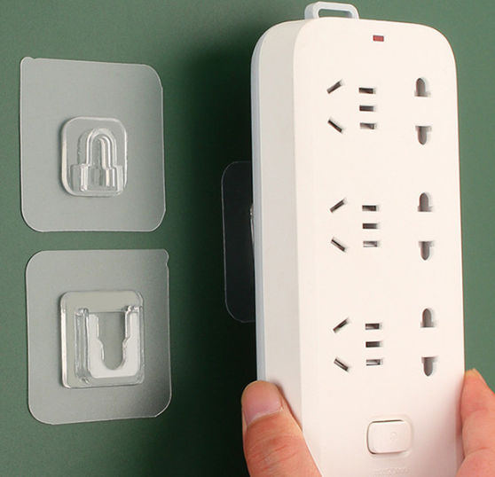 Cặp Khóa bấm dính dày và chắc chắn dán tường treo đồ dùng, giá đỡ ổ cắm điện gắn tường chịu lực A4223