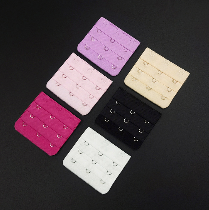 Khóa mở rộng áo ngực ba hàng, ba móc, đồ lót nữ, khóa siêu dài, áo ngực, khóa dán ba hàng, phụ kiện quần áo A4242