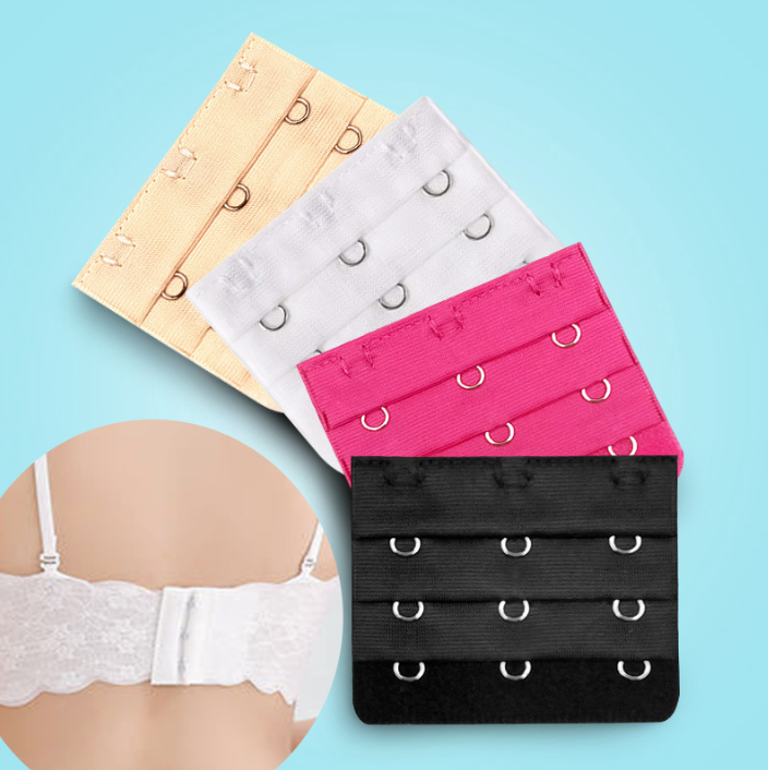 Khóa mở rộng áo ngực ba hàng, ba móc, đồ lót nữ, khóa siêu dài, áo ngực, khóa dán ba hàng, phụ kiện quần áo A4242