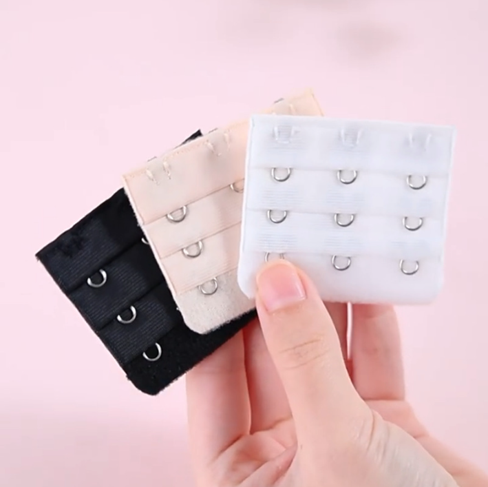 Khóa mở rộng áo ngực ba hàng, ba móc, đồ lót nữ, khóa siêu dài, áo ngực, khóa dán ba hàng, phụ kiện quần áo A4242