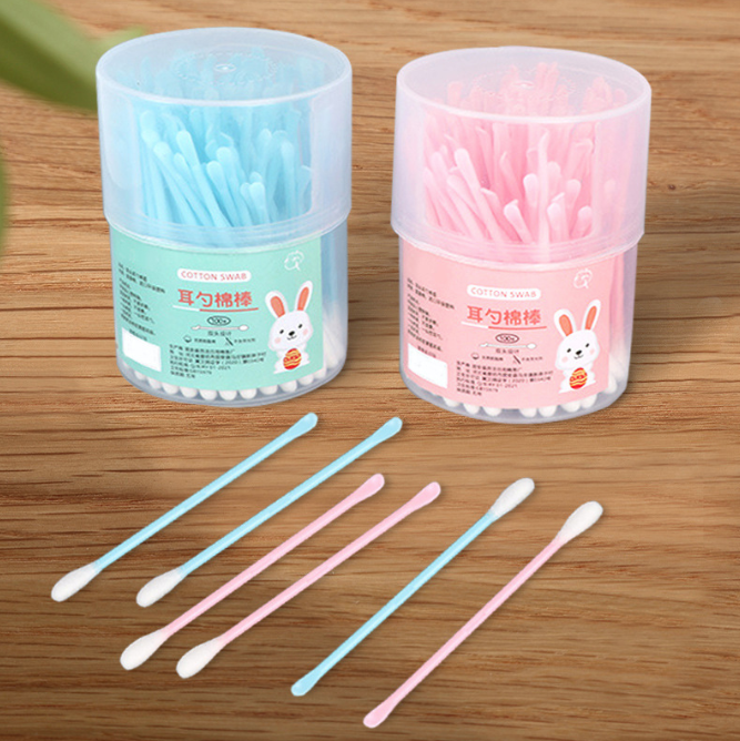 Tăm bông trẻ em hai đầu dùng một để vệ sinh tai, ngoáy tai và tăm bông mỹ phẩm tẩy trang A4251