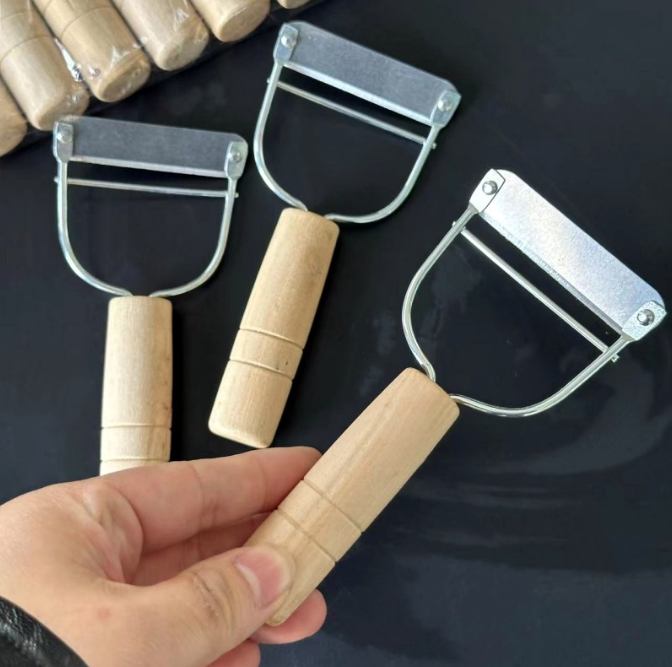 Dụng Cụ gọt vỏ trái cây và rau củ, dao bào cán gỗ, dụng cụ bào kéo, gọt vỏ thép không gỉ A4722