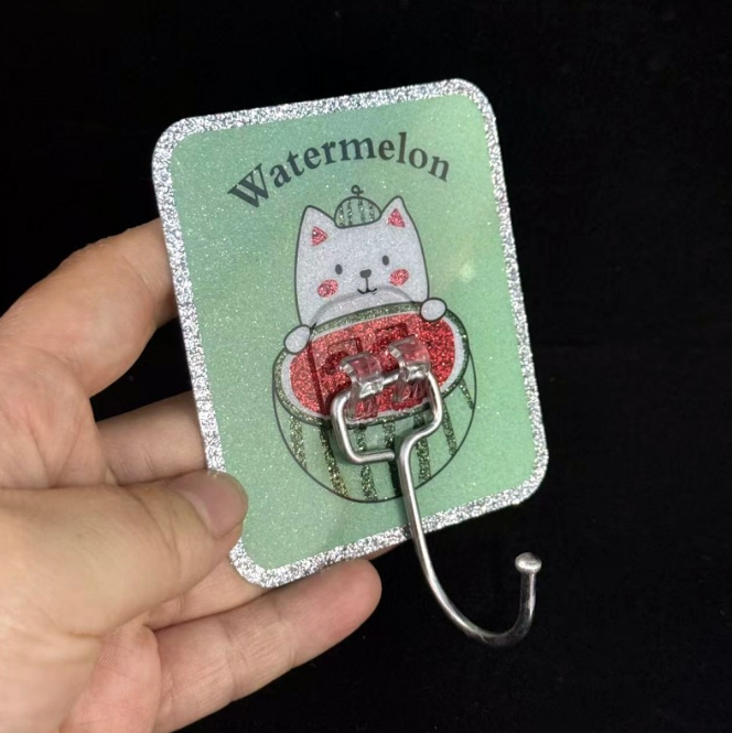 Móc dán tường viền bạc siêu dính bằng thép không gỉ cho nhà bếp và phòng tắm cao cấp A4823