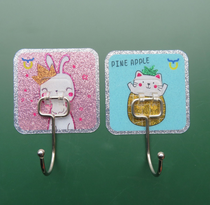 Móc dán tường viền bạc siêu dính bằng thép không gỉ cho nhà bếp và phòng tắm cao cấp A4823