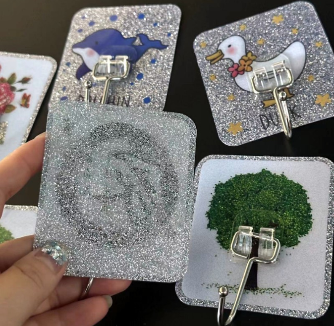 Móc dán tường viền bạc siêu dính bằng thép không gỉ cho nhà bếp và phòng tắm cao cấp A4823