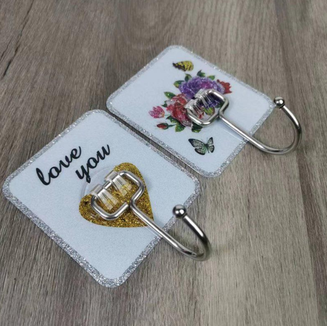 Móc dán tường viền bạc siêu dính bằng thép không gỉ cho nhà bếp và phòng tắm cao cấp A4823