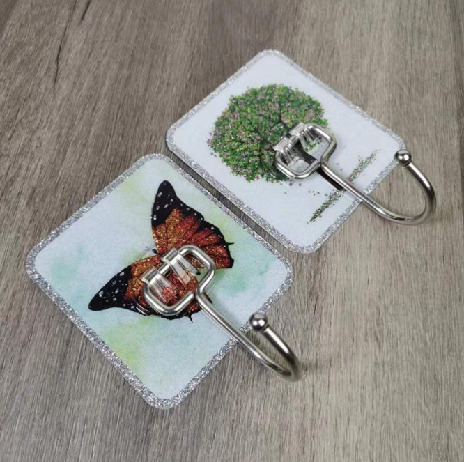 Móc dán tường viền bạc siêu dính bằng thép không gỉ cho nhà bếp và phòng tắm cao cấp A4823