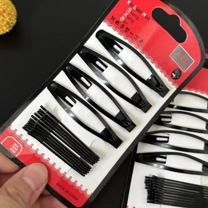 Bộ Kẹp Cài Tóc Màu Đen Ghim Bên Gọn Gàng, Kẹp Tóc Nữ Kẹp Mini Cố Định Tóc Không Trơn Trượt A4953