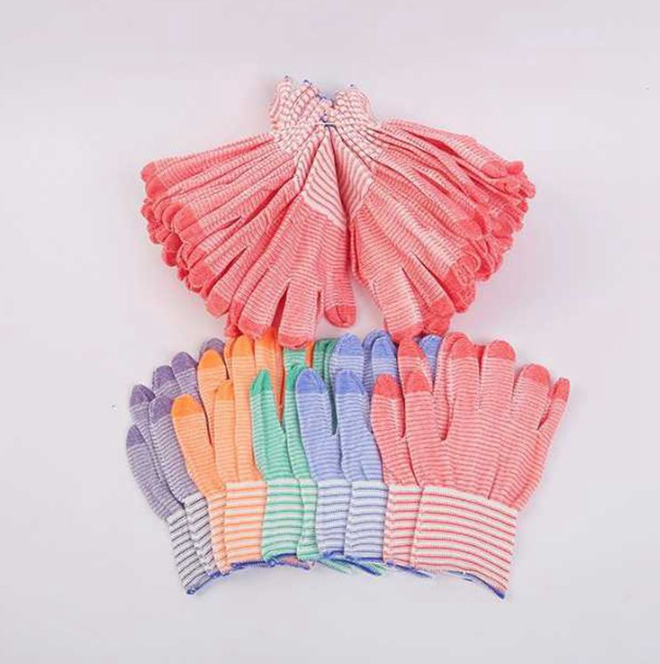 Sét 10 Chiếc Bao Tay Bảo Hộ Lao Động ,Găng tay đan sọc nhiều màu, găng tay làm việc, găng tay len A5012