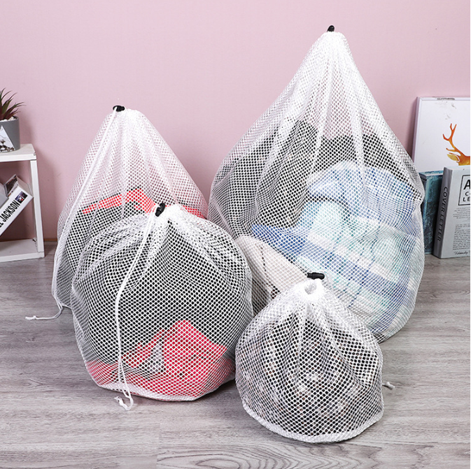 Túi đựng đồ giặt có dây rút dày lỗ to, túi đựng đồ chăm sóc quần áo bỏ máy giặt chống nhăn rách L1241
