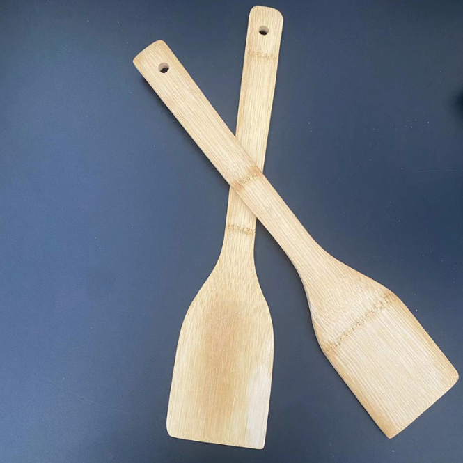 Xẻng tre chống dính cán dài dùng trong bếp, xẻng vuông 30cm an toàn cho sức khỏe, thìa xới cơm L1613