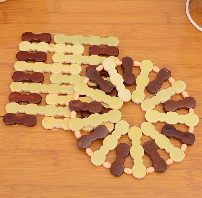 Thảm tre lót nồi cách nhiệt, tấm thảm bàn bếp, thảm tre lót chén bát chảo nóng đặt bàn L1814