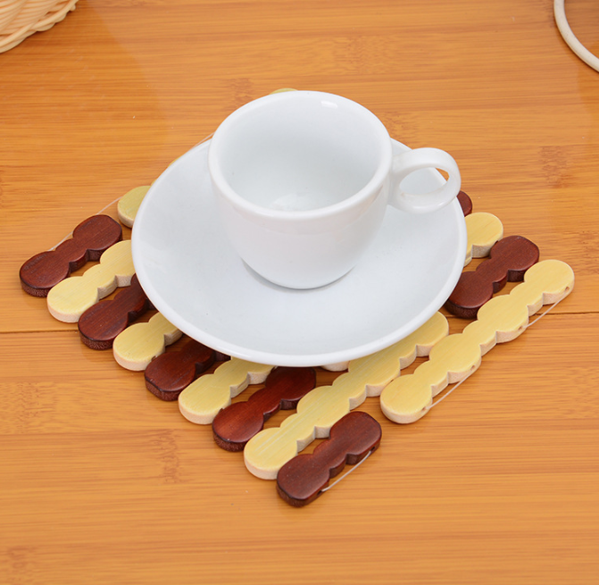 Thảm tre lót nồi cách nhiệt, tấm thảm bàn bếp, thảm tre lót chén bát chảo nóng đặt bàn L1814