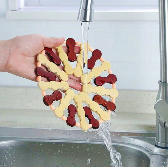 Thảm tre lót nồi cách nhiệt, tấm thảm bàn bếp, thảm tre lót chén bát chảo nóng đặt bàn L1814