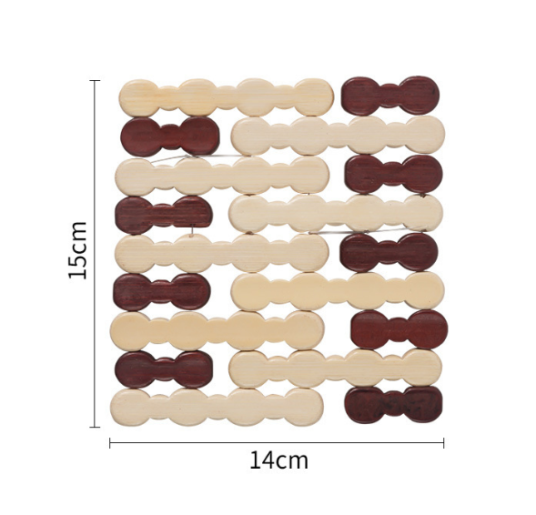 Thảm tre lót nồi cách nhiệt, tấm thảm bàn bếp, thảm tre lót chén bát chảo nóng đặt bàn L1814