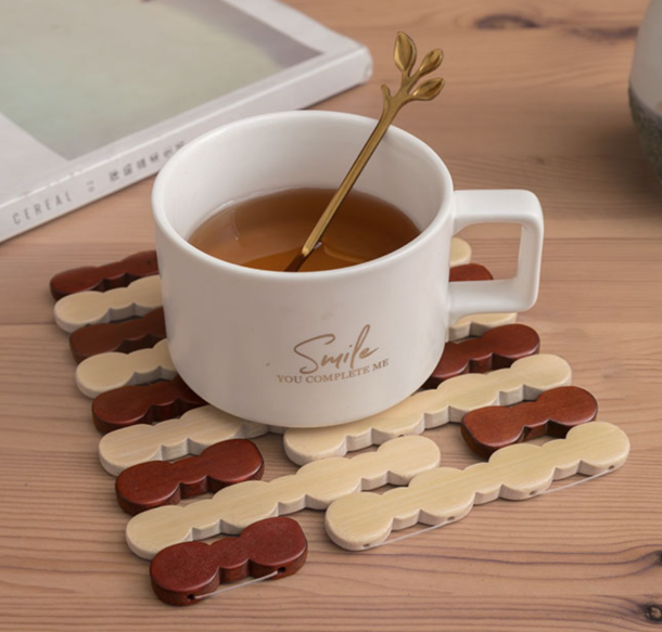 Thảm tre lót nồi cách nhiệt, tấm thảm bàn bếp, thảm tre lót chén bát chảo nóng đặt bàn L1814