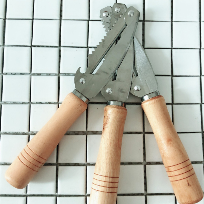 Dụng cụ gọt vỏ trái cây và rau củ đầu tròn cán gỗ lớn, Dao bào rau củ nhà bếp L1914