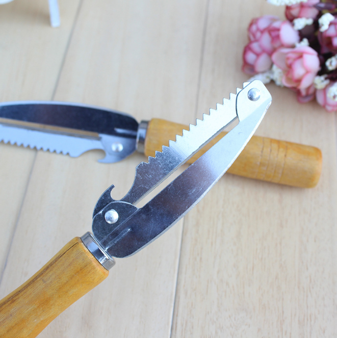 Dụng cụ gọt vỏ trái cây và rau củ đầu tròn cán gỗ lớn, Dao bào rau củ nhà bếp L1914