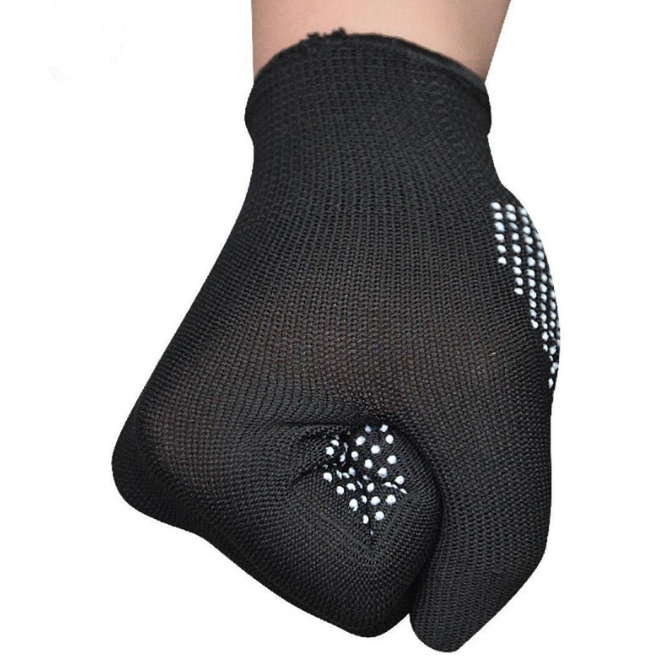 Găng tay lao động nam màu đen, chống bụi, thoáng khí, chống trượt, mỏng và bền, chấm cao su trắng L1923