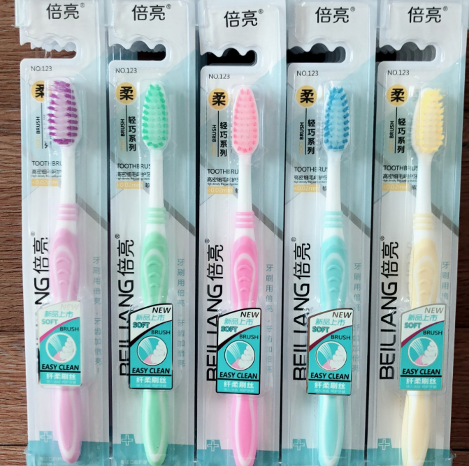 Bàn chải đánh răng BEILIANG, bàn chải đánh răng màu kẹo lông bàn chải mềm L2014