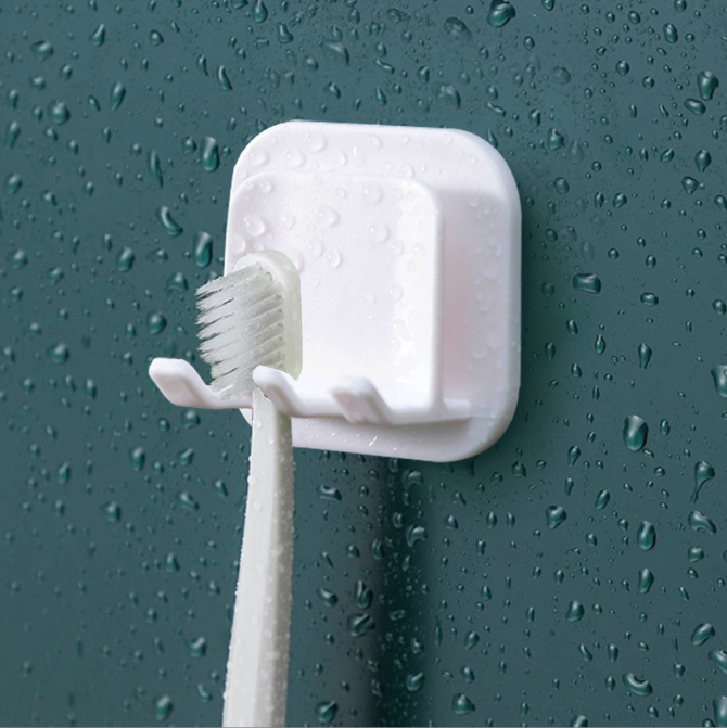 Giá treo bàn chải đánh răng treo tường không cần khoan, dùng cho phòng tắm và nhà vệ sinh để cốc và kem đánh răng L2132