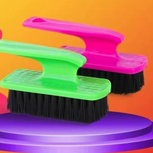 Bàn chải đánh giày lông đen cán ngắn, bàn chải giặt đồ, bàn chải đánh giày bằng nhựa L2141