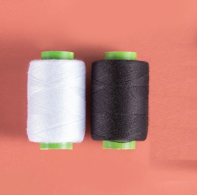 Bộ 2 cuộn chỉ khâu đen trắng cỡ lớn, chỉ may đa năng dùng vá quần áo, phụ kiện may mặc tiện dụng L2142