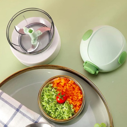 Dụng Cụ Cay Tỏi Ớt Xay Rau Củ Ăn Dặm Kéo Tay Hình Con Heo Mini A0641