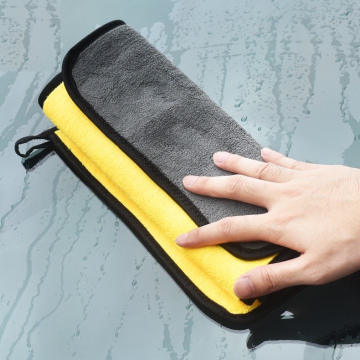 Khăn Lau Đa Năng Màu Vàng Lau Ô Tô Xe Hơi 30X30CM lau bếp lau kính lau tay 2 lớp siêu sạch siêu thấm hút A3844