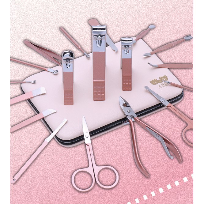Bộ Dụng Cụ Cắt Tỉa Móng 18 Chi Tiết Đa Năng, Bộ Làm Nail Kèm Hộp  Nhỏ Gọn Siêu Đẹp Sang Chảnh A4831
