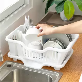 Rổ Úp Bát Chén Dĩa - Khay Kệ Đựng Chén Bát Dĩa Đũa Muỗng Có Khay Hứng Nước Tiện Lợi A5551