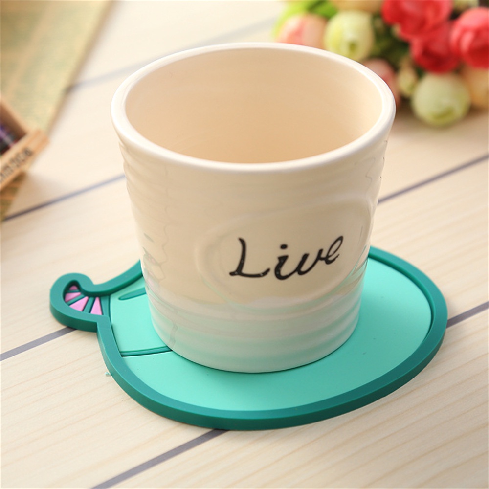 Miếng Lót Ly Hình Thú Silicon nhiều họa tiết hoạt hình dễ thương A3634