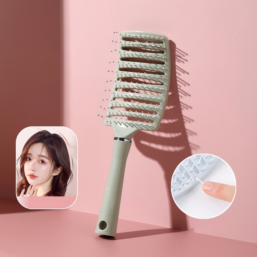 Lược Bán Nguyệt Tạo Kiểu Tóc Chải Bồng Xoăn Tóc đệm khí Massage Da đầu A2223