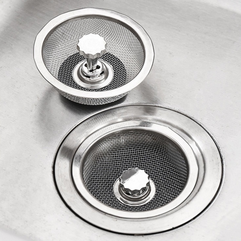 Nắp Lưới Lọc Rác Bồn Rửa Chén Có Tay Cầm Bằng Thép Không Gỉ Tiện Dụng Cho Nhà Bếp/ Phòng Tắm A4931