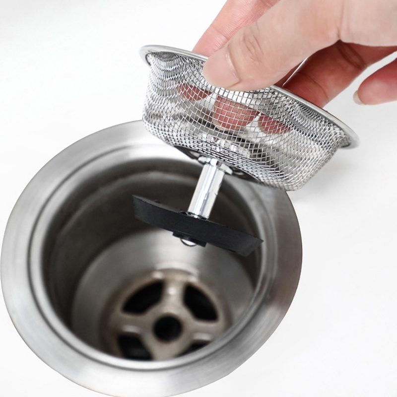 Nắp Lưới Lọc Rác Bồn Rửa Chén Có Tay Cầm Bằng Thép Không Gỉ Tiện Dụng Cho Nhà Bếp/ Phòng Tắm A4931