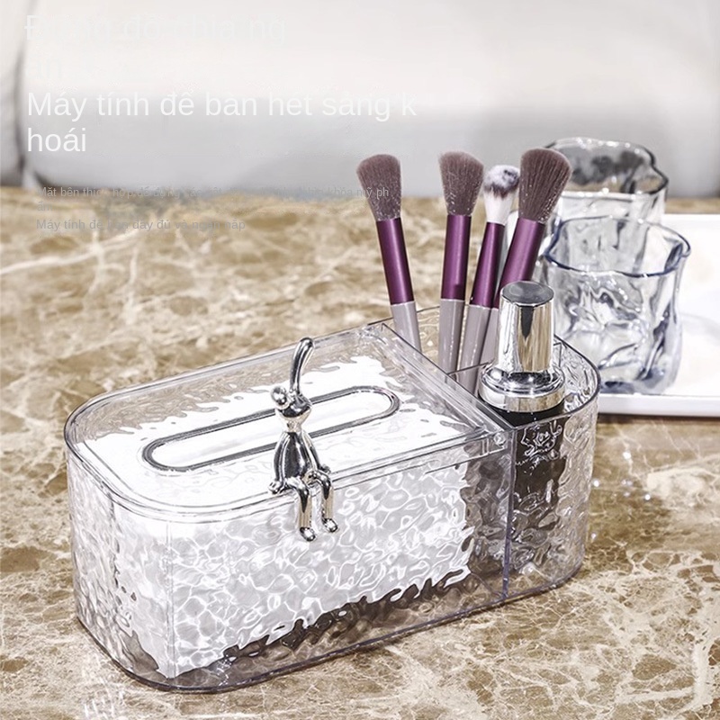 Hộp Đựng Khăn Giấy Ăn Trong Suốt Nhựa Acrylic Họa Tiết Gợn Sóng A1673