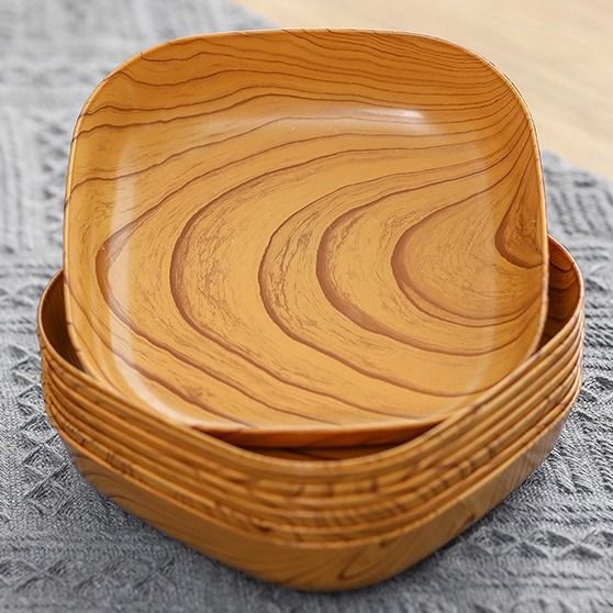 Đĩa Nhựa Vân Gỗ Đựng Trái Cây, Bánh Kẹo, Đồ Ăn Nhẹ , Mứt tết sang trọng A4062