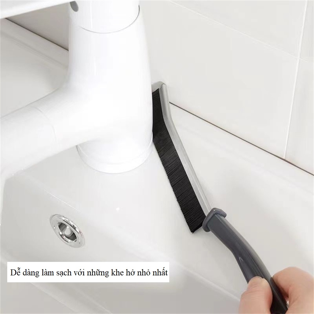 Bàn Chải Vệ Sinh Khe Hở Góc Chết Nhà Tắm Nhà Bếp, Cọ Vệ Sinh Khe Cửa Góc Rãnh A2541 - Cán Kim Loại