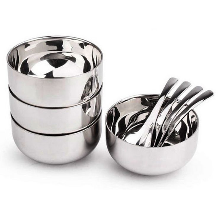 Bát Inox 2 Lớp Cách Nhiệt Chống Nóng, Bát ăn Cơm cho Trẻ em không lo rớt vỡ A4041
