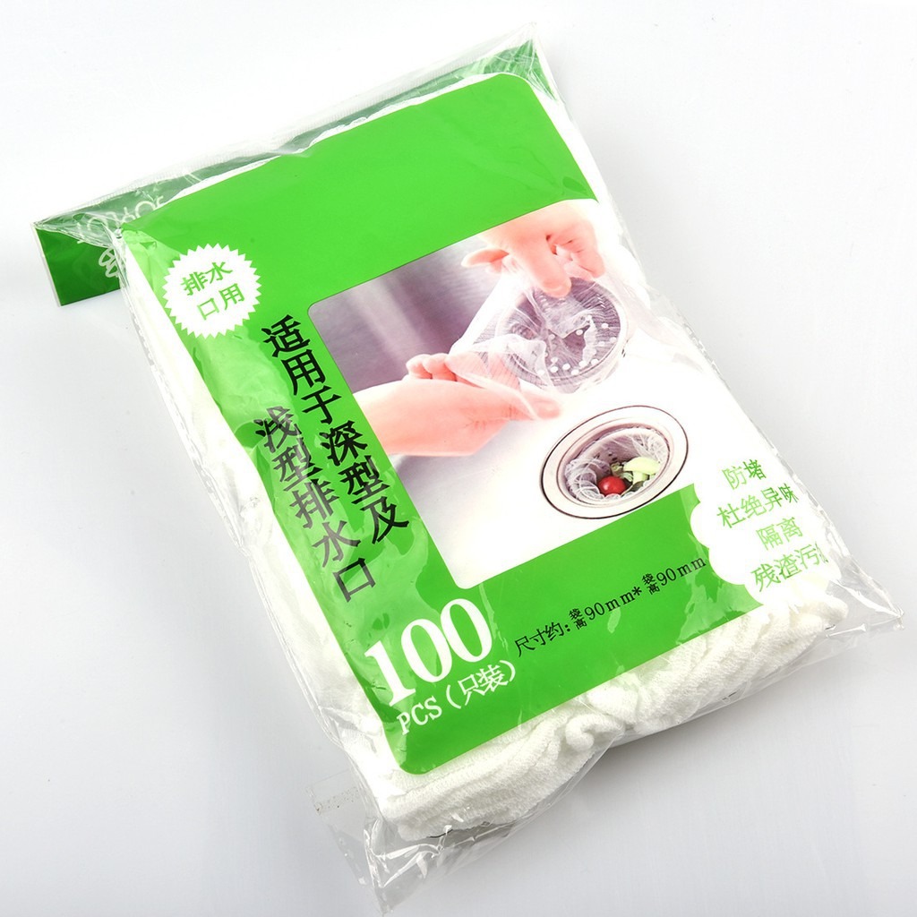Set 100 Túi Lưới Lọc Rác Bồn Rửa Chén Túi Đựng Rác Bao Rác A3813