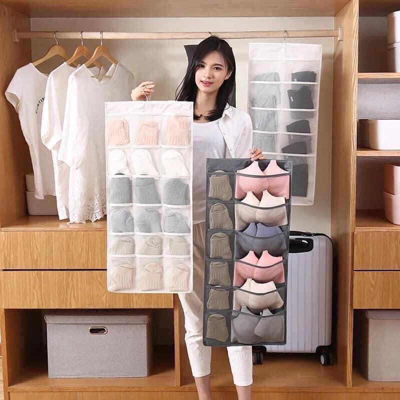 Túi Treo Đồ Lót Vớ Túi Đựng Mỹ Phẩm 2 Mặt 30 Ngăn A3952