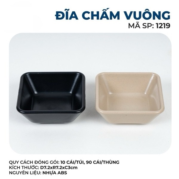 Chén Dĩa Đựng Nước Chấm Vuông Việt Nhật 1 Ngăn, Chén Đựng Gia Vị (1219) A1221