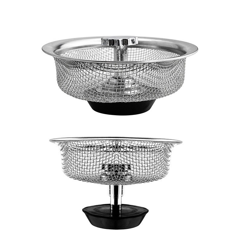 Nắp Lưới Lọc Rác Bồn Rửa Chén Có Tay Cầm Bằng Thép Không Gỉ Tiện Dụng Cho Nhà Bếp/ Phòng Tắm A4931