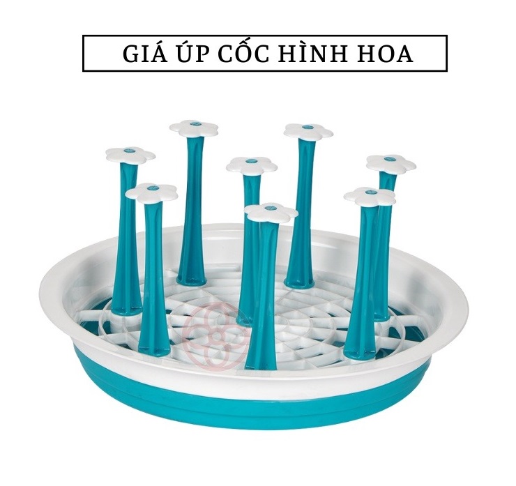 Khay Úp Ly Cốc Việt Nhật 8 Hoa , Giá Úp Bình Sữa, Úp Bình Nước Đa năng (6219) A4652