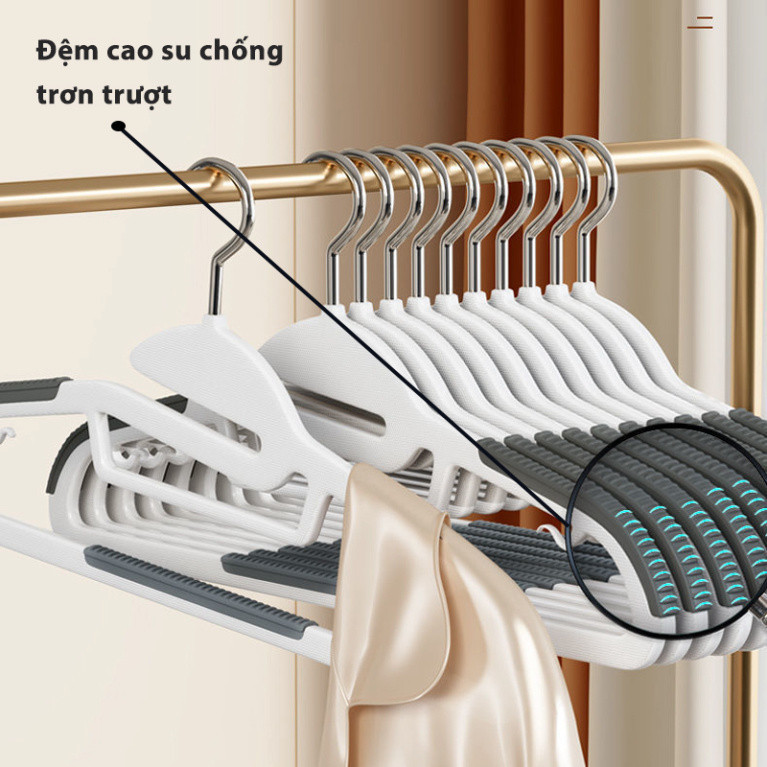 [ MÀU XANH] Móc Nhựa Treo Đồ chống Trượt Xoay 360 Độ A0711