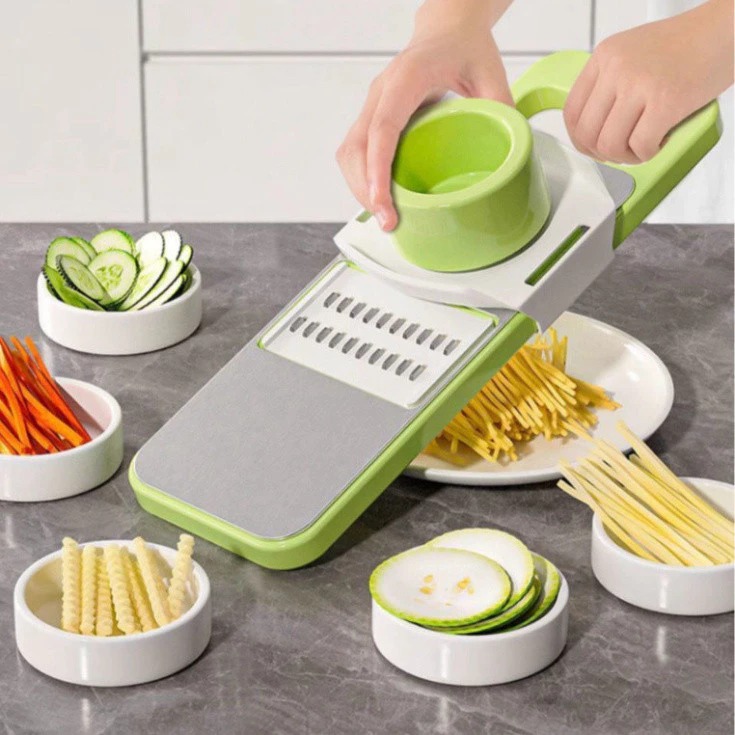 Bộ Nạo Rau Củ Quả 5 Lưỡi Dao Cao Cấp inox 304 Không Gỉ Bào Rau Củ Quả, Thái Lát, Bào Sợi A4861